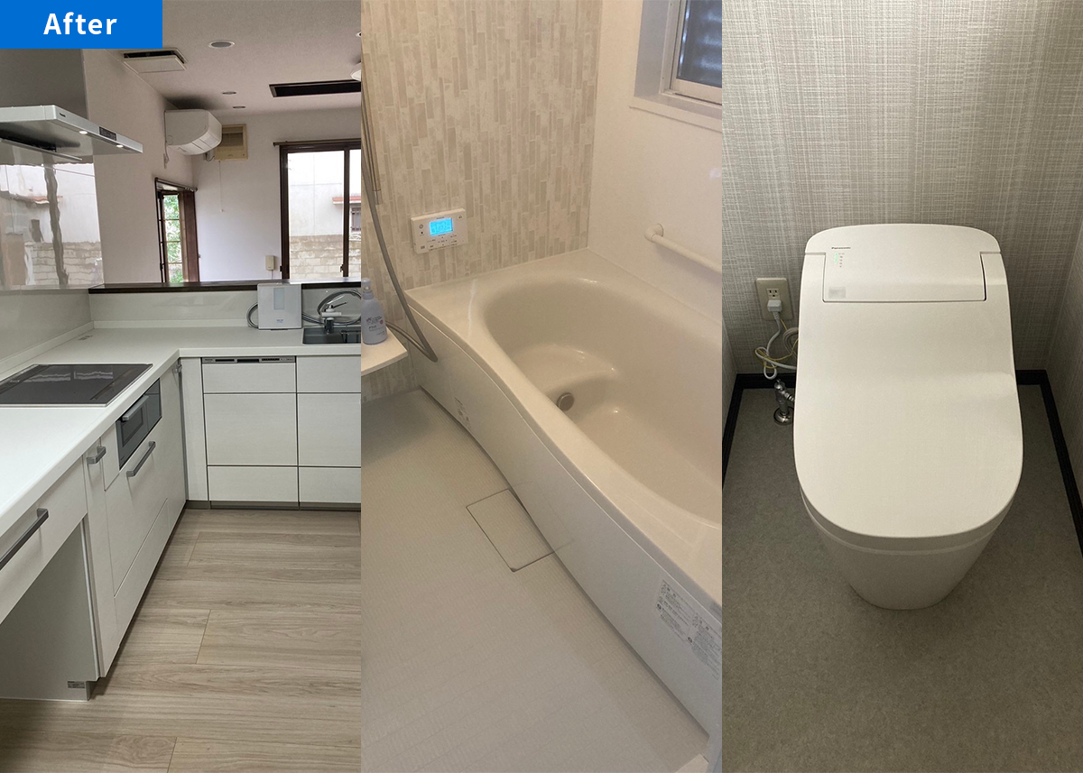 福山市神辺町I様邸 風呂・キッチン・トイレ・洗面所を一新した全面リフォーム後の住まい